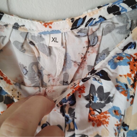 Floral Dress Overalls Wide legged Lightweight Jumpsuit XL - Picture 7 of 10